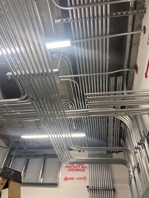 Commercial EMT conduit installation by RAWI Electrical